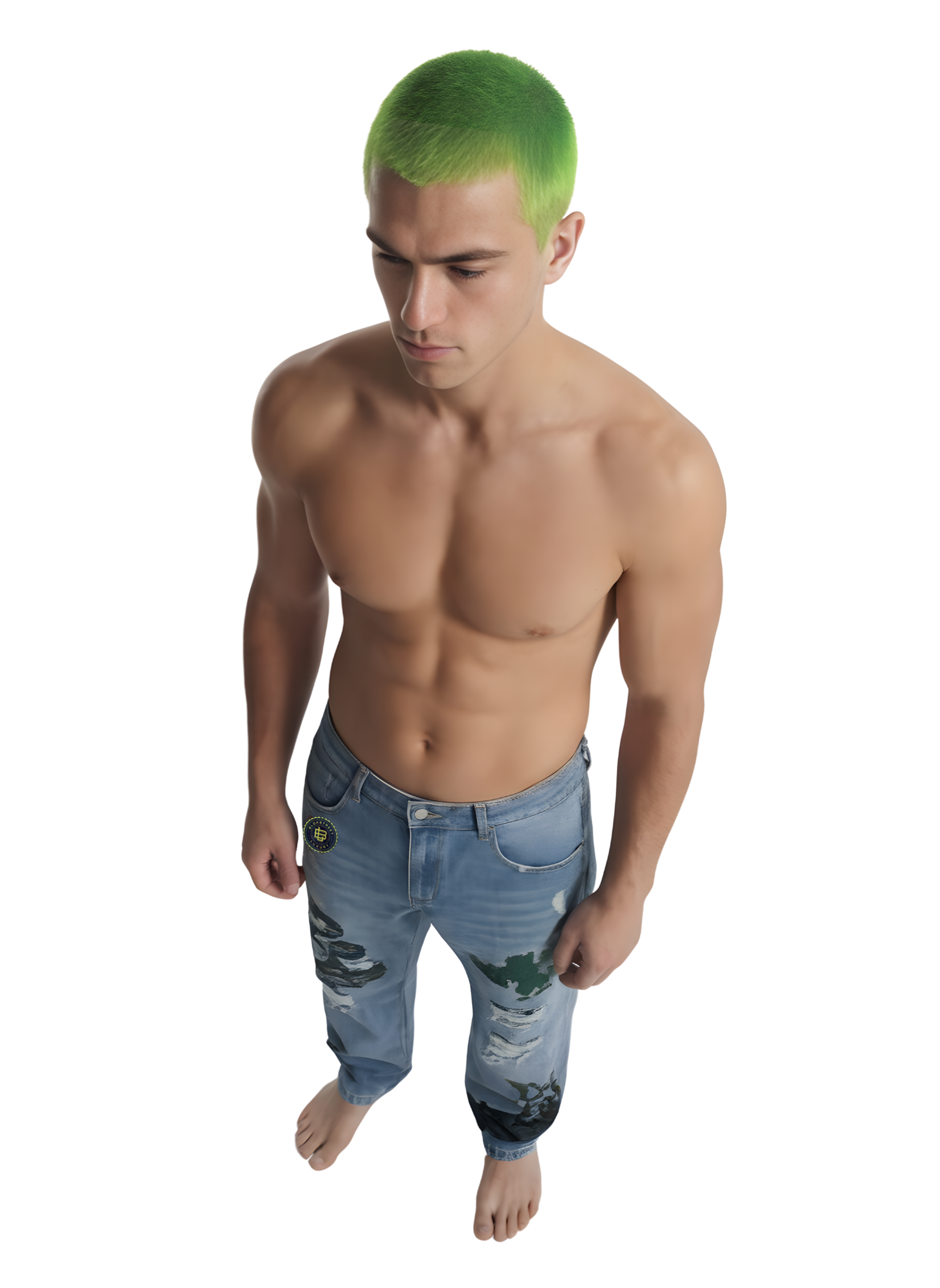 BLOK Kaiju Graphic Distressed Jeans