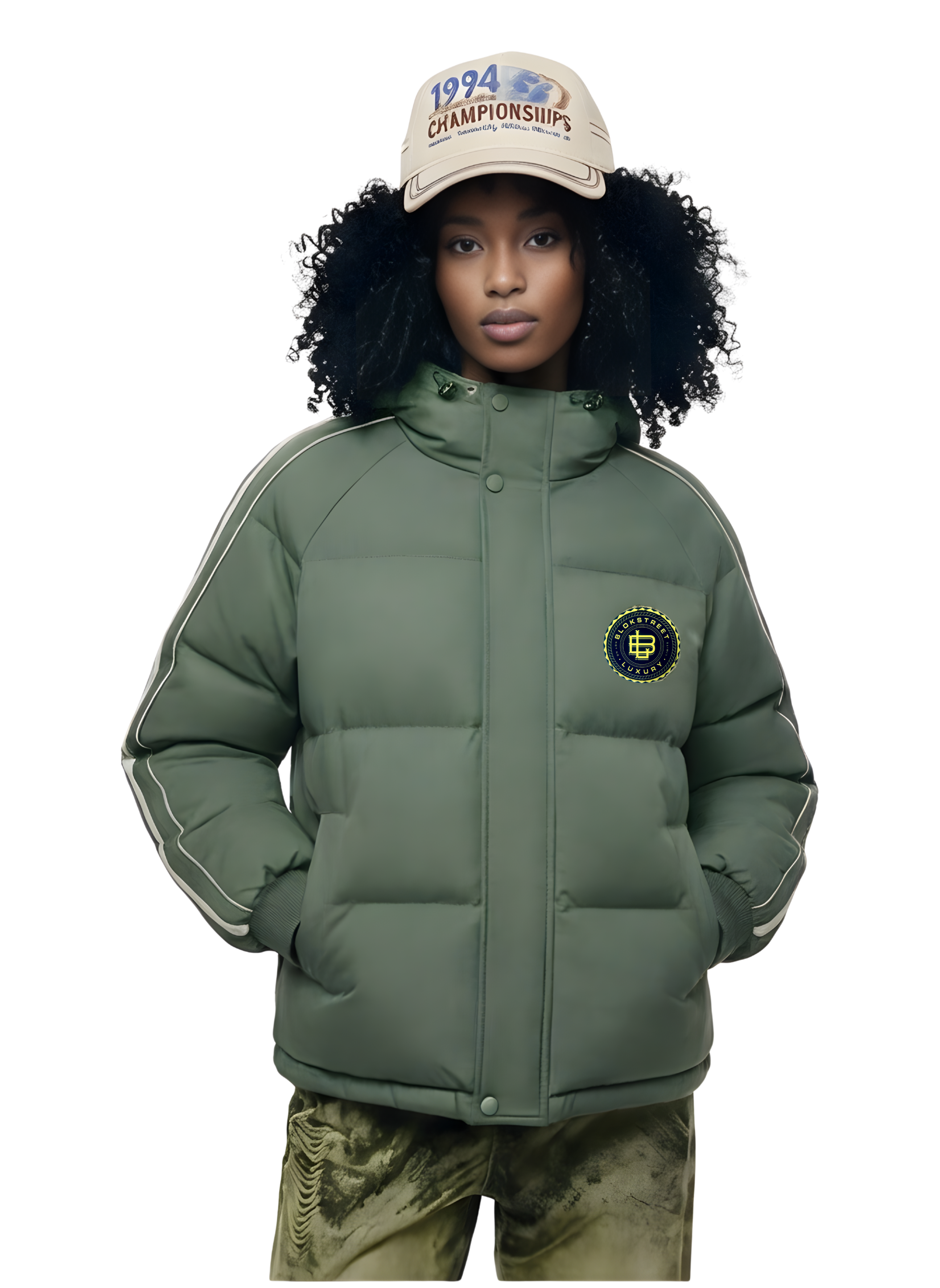 BLOK Utility Puffer Jacket – Sage Edition